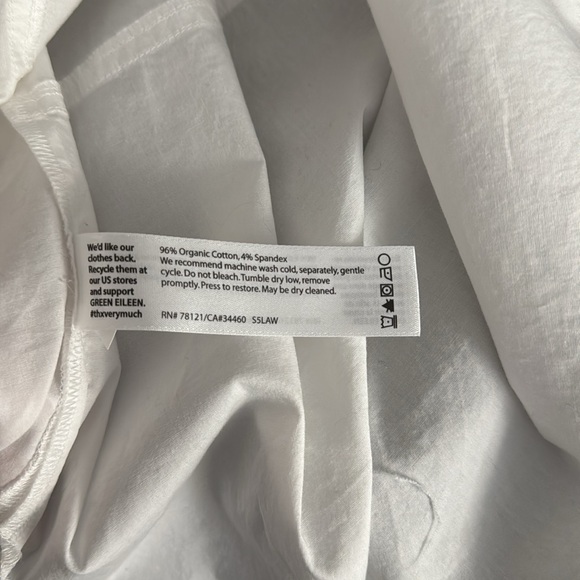 Eileen Fisher cotton/spandex white 3/4 sleeve button down blouse size XL/TG - Picture 4 of 5